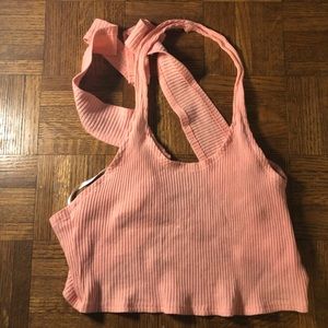 shein pink halter tank never worn